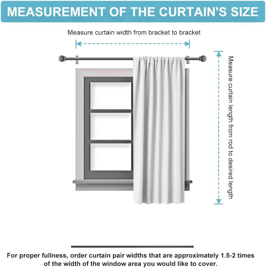 RYB HOME Blackout Curtains - UV Blocking Insulated Drapes for Bedroom | 42 x 45 Inches, Set of 2