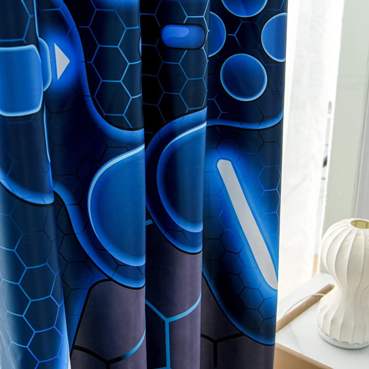 NTBED Blackout Curtains for Kids' Bedrooms - Darkening Drapes with Grommets, 42" x 63", Blue