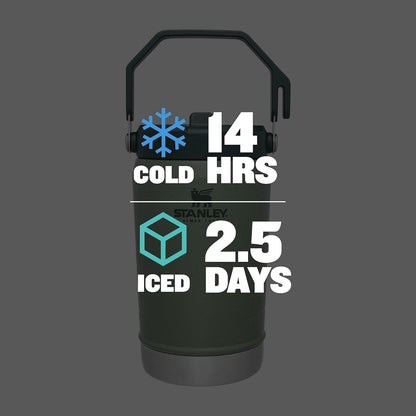 Stanley IceFlow Stainless Steel Water Jug - Vacuum Insulated Tumbler with Straw, 40 OZ | Hammertone Green