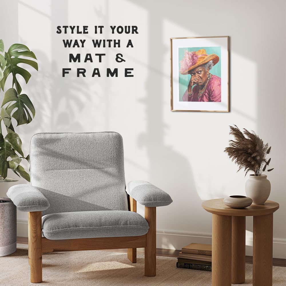 Black Woman Bathroom Art | Humorous African American Decor - Trendy Wall Art for Restrooms