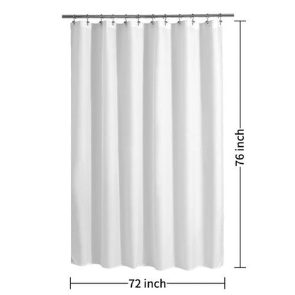 ALYVIA SPRING Long Fabric Shower Curtain Liner Waterproof - 72" x 76", Soft & Lightweight Long Shower Curtain with Magnets, Machine Washable - 72x76, White