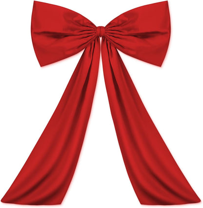 Wavwavw Large Red Bow Decor - Giant Satin Ribbon Tie for Birthday & Wedding Backdrop | 24 x 36 Inches