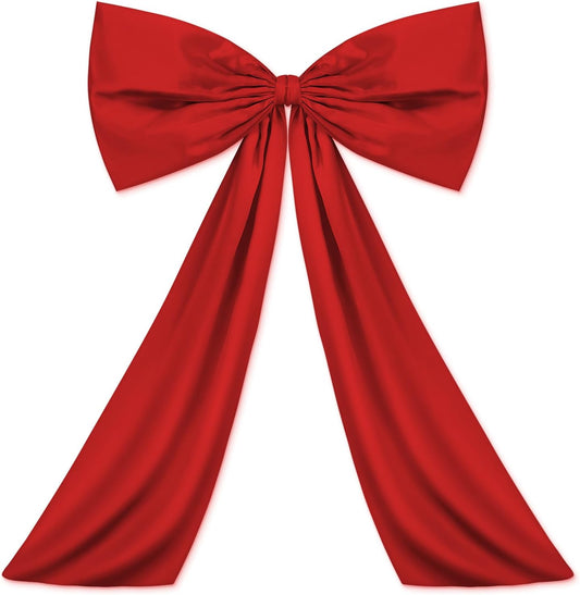 Wavwavw Large Red Bow Decor - Giant Satin Ribbon Tie for Birthday & Wedding Backdrop | 24 x 36 Inches