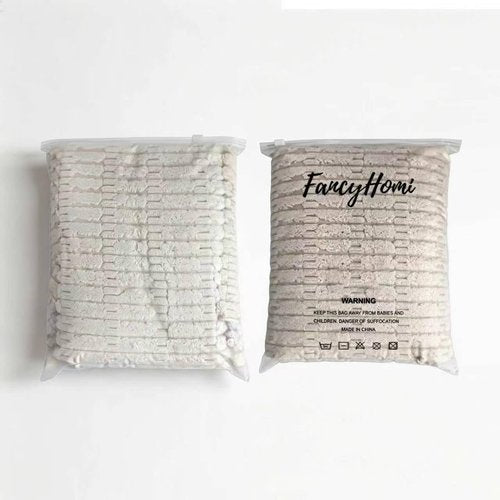 Fancy Homi 4 Packs Neutral Decorative Throw Pillow Covers 18x18 Inch for Living Room Couch Bed Sofa, Rustic Farmhouse Boho Home Decor, Soft Plush Striped Corduroy Square Cushion Case 45x45 cm