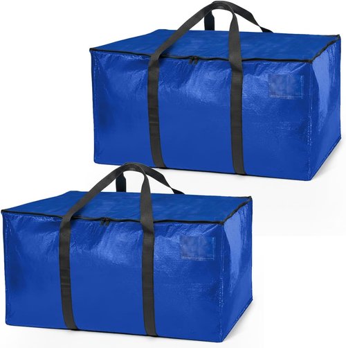 ClearSpace Heavy Duty Moving Bags - Large Storage Bags with Backpack Straps & Zippers | Ideal for Moving, Camping & Dorms - 2 Pack