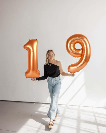Orange Number 2 Balloon - 40 Inch 2nd Birthday Decoration for Toddlers | Sparkling Party Decor