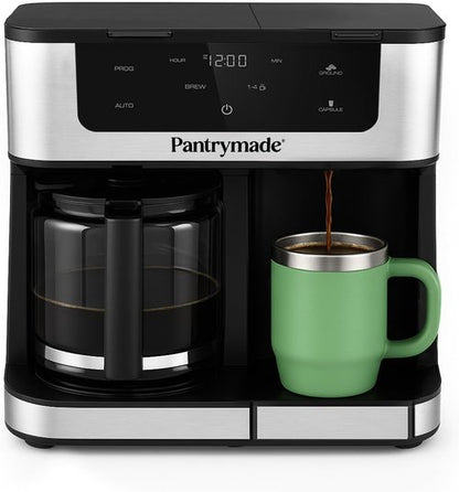Dual Brew Coffee Maker - Programmable Touchscreen 12-Cup & Single Serve K-Cup Combo | Auto Shut-Off, Black