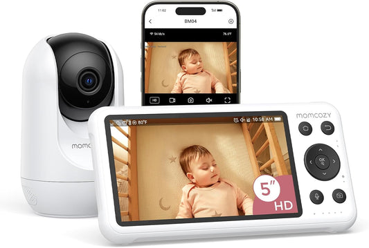 Momcozy Smart WiFi Baby Monitor - 1080P Camera with 5" Screen, Night Vision & 2-Way Talk | BM04