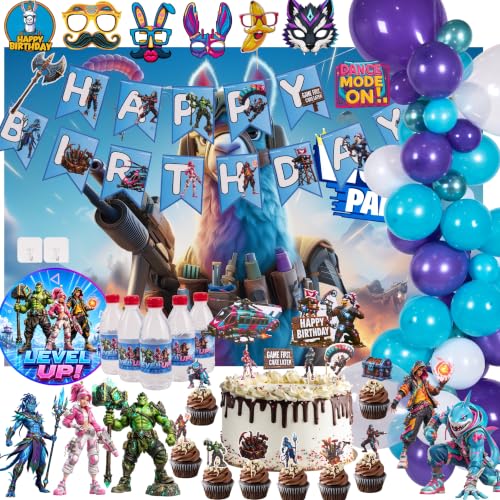 Video Game Birthday Party Decorations Set - 147 Pcs Gamer Theme for Boys