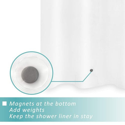 Mrs Awesome Short Shower Curtain Liner with 6 Magnets 72 x 66 inch Frosted Thick PEVA Waterproof Plastic Shower Curtain 72x66, Frost
