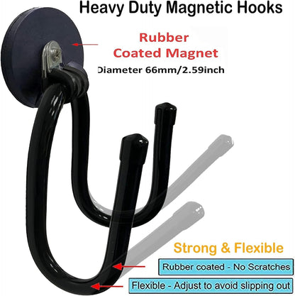 Skiennix Heavy-Duty Magnetic Hooks - 4 Pack Power Tool Organizer for Garage & Workshop Storage