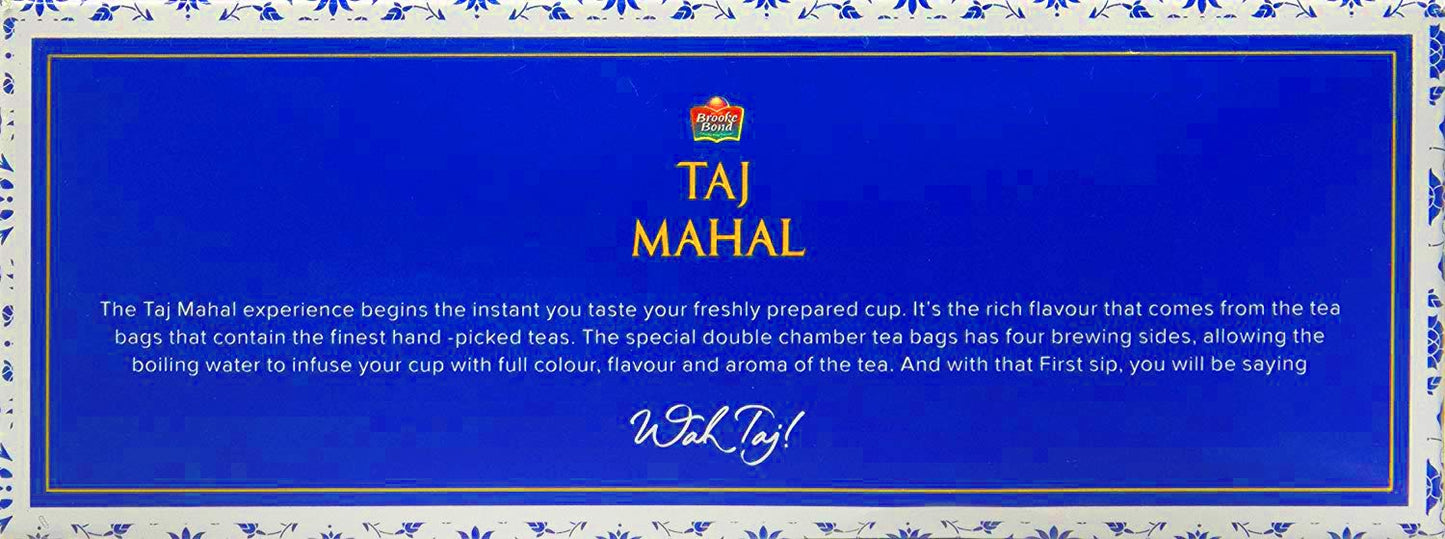 Taj Mahal Brooke Bond Rich and Flavorful 100 Tea Bags