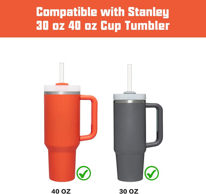 Stanley Replacement Straws - 6 Pack Clear Straws with Cleaning Brush for 40 oz Adventure Tumbler