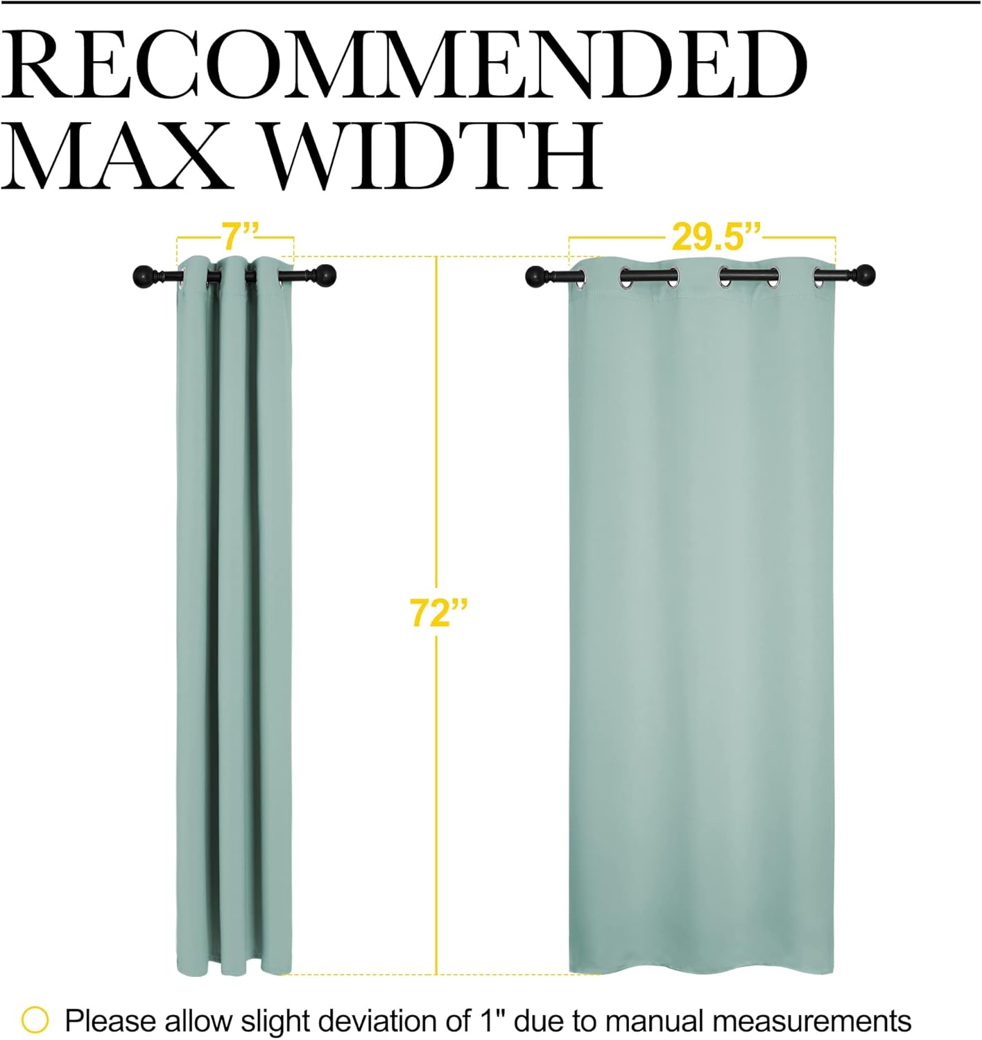 NICETOWN Blackout Curtain Panels - Thermal Insulated Draperies | Aqua, One Pair, 34 x 72 Inches