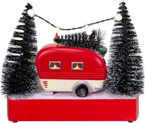 Kurt Adler 7-Inch Musical Peanuts Camper Scene - Battery-Operated Table Decoration