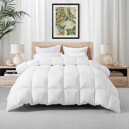King Comforter White Duvet Insert All Season Down Alternative Bedding