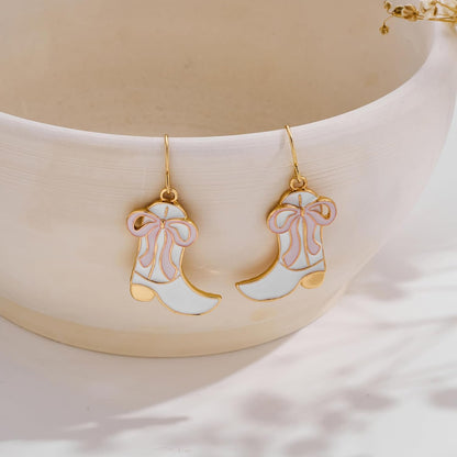 MUYAN Western Cowgirl Boots Earrings - Cute Enamel Dangle Design for Women | Boho Country Concert Jewelry