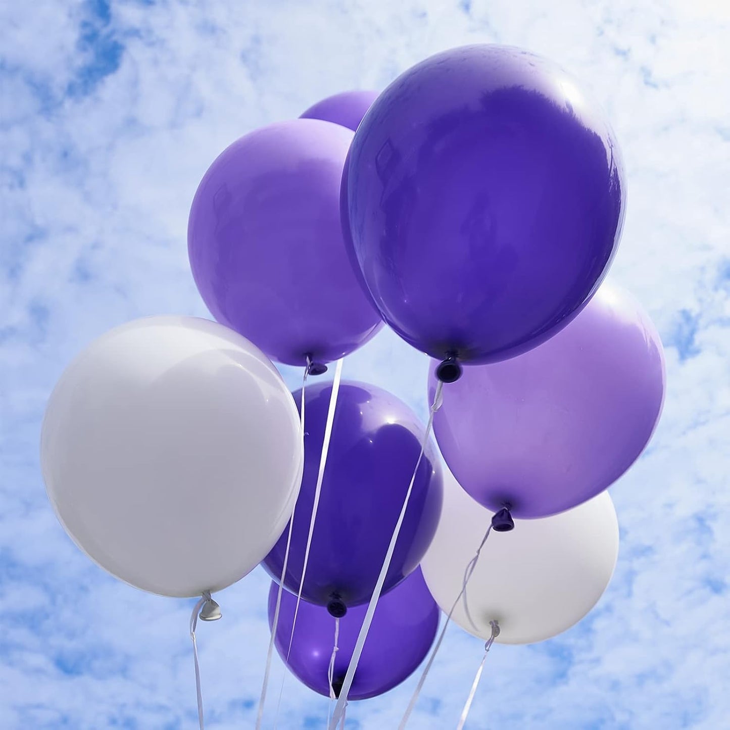 PartyWoo Purple Balloons - 60 Pcs 12 Inch Latex Balloons in Light Pastel Dark Purple & Lavender for Celebrations