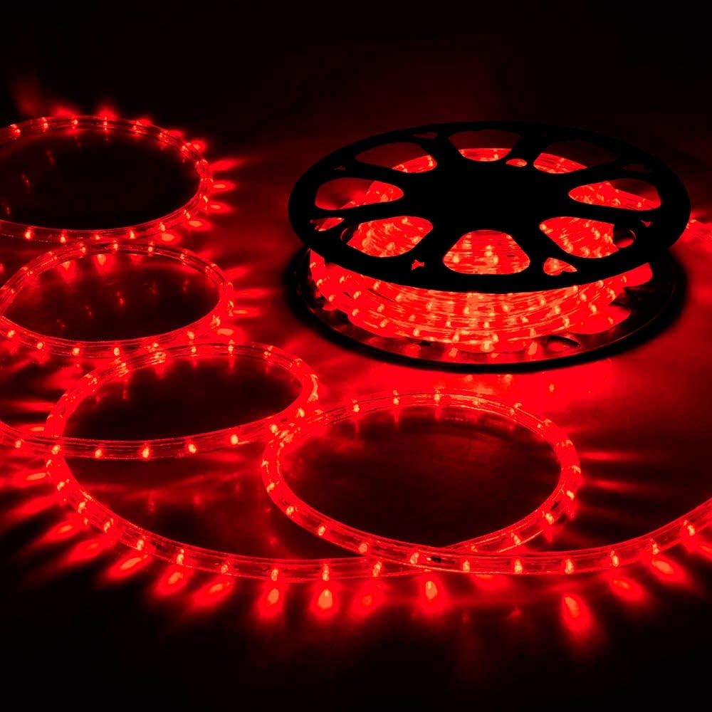 200ft LED Rope Lights by [Brand Name] - Waterproof Flexible Tube Lights with 8 Modes for Outdoor & Indoor Use | Red