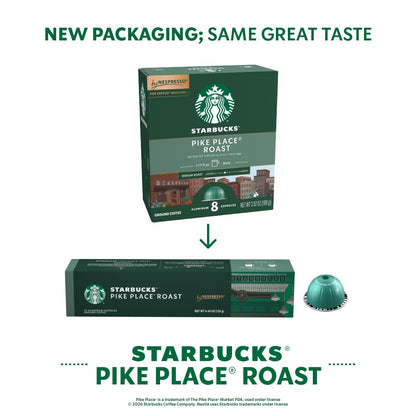 Starbucks by Nespresso Coffee Pods Variety Pack - Blonde, Medium & Dark Roast, 30-Count, 7.8 oz Brews
