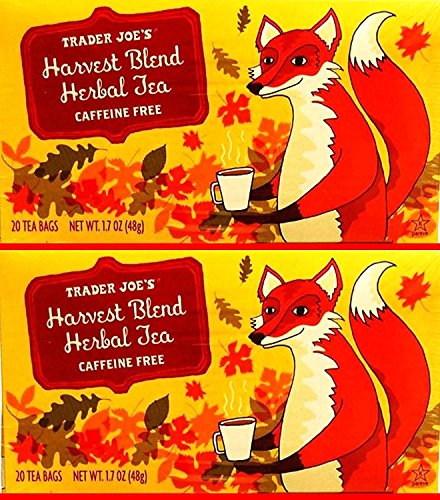 Trader Joe's Harvest Blend Herbal Tea, Caffeine Free, 20 Count (Pack of 2)