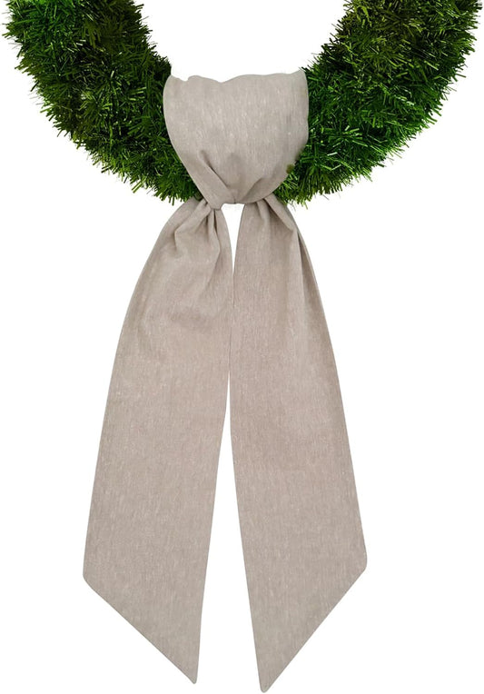 Regine Switzerland Christmas Wreath Sash - Natural Burlap Decor for Front Door | Thanksgiving & Wedding Accents