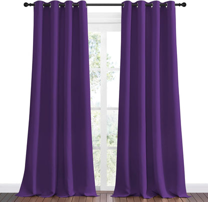 NICETOWN Purple Blackout Curtains - Noise Reducing & Thermal Insulated | 96 Inches Long, 55 Inches Wide (2 Panels)