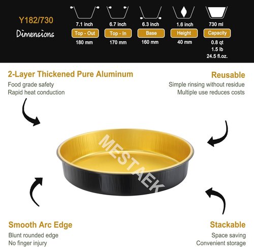 Air Fryer Foil Liners by [Brand Name] - 20 Pack of 7-Inch Round Disposable Aluminum Pans | High-Heat Safe & Reusable