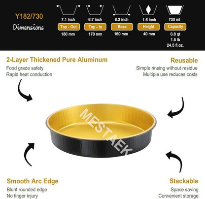 Air Fryer Foil Liners by [Brand Name] - 20 Pack of 7-Inch Round Disposable Aluminum Pans | High-Heat Safe & Reusable