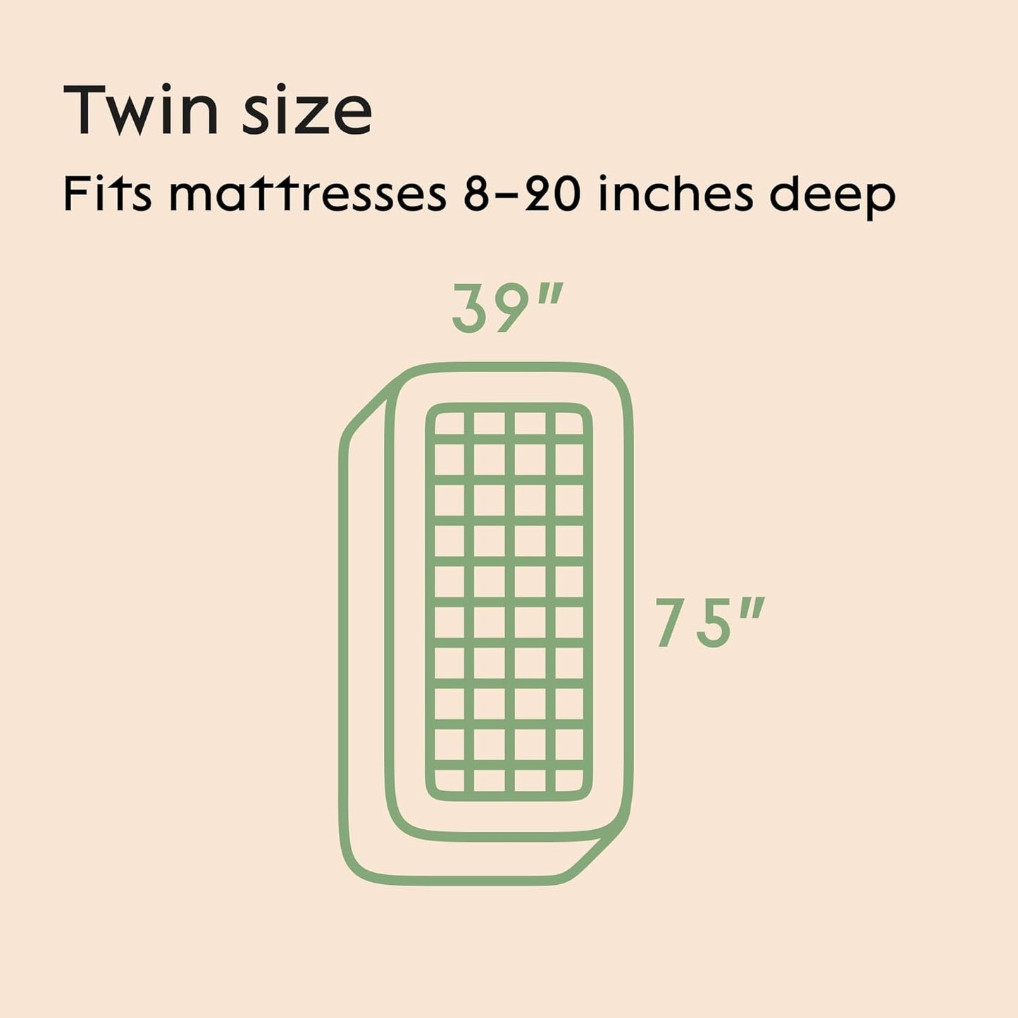 Skiennix Ultra Soft Twin Size Mattress Topper - Bamboo Viscose Pillow Top for Full Body Support | Naturally Cooling, Green