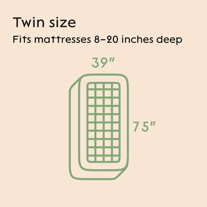 Skiennix Ultra Soft Twin Size Mattress Topper - Bamboo Viscose Pillow Top for Full Body Support | Naturally Cooling, Green