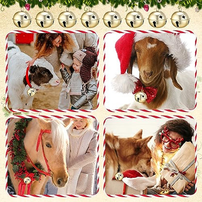 Christmas Jingle Bell Ornaments - Gold, 8 Pcs, Handmade, 8 Cm