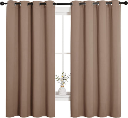 NICETOWN Blackout Window Curtains - Thermal Insulated Drapery Panels | Set of 2, 55x68 Inches, Cappuccino