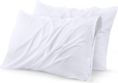 Utopia Bedding King Size Waterproof Pillow Protectors - Bed Bug & Dust Mite Proof Zippered Covers | Set of 4, White