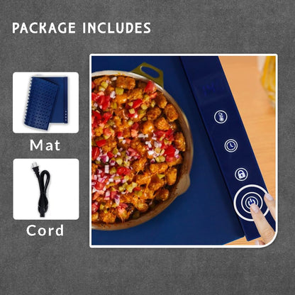 Tailgate Heroes Premium Electric Food Warming Mat - Extra Large Silicone Warming Mat for Food with Adjustable Heat & Timer, Sturdy Design, Fast Heating, Portable Roll Up Warming Mat