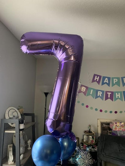 40 Inch Number 7 Balloon - Purple Birthday Decoration for Ages 7, 17, 27, and 70 | Perfect for Engagements and Weddings