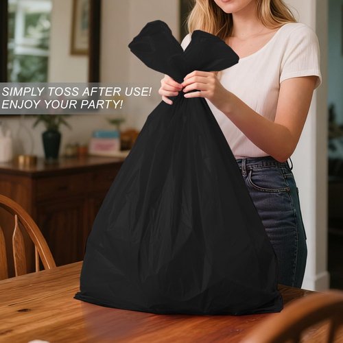 Childom Plastic Tablecloths - 3 Pack Disposable Black for Rectangle Tables 54" x 108" | Perfect for Parties & Events