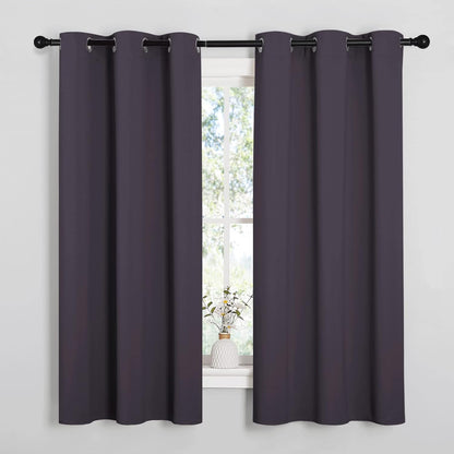 NICETOWN Greyish Purple Blackout Curtains - Thermal Insulated Drapes for Small Windows | 54" Length, 34" Wide, 2 Panels