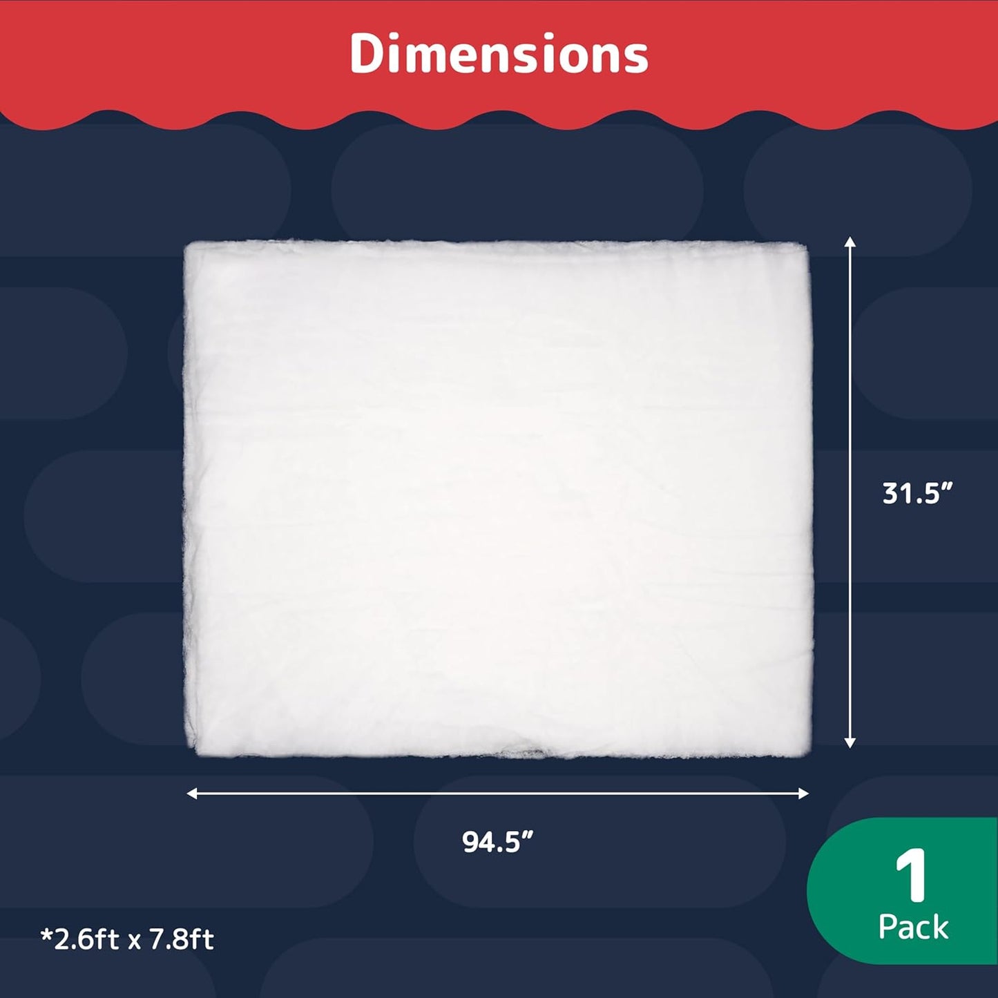 PREXTEX Artificial Snow Roll - Large Fluffy Blanket for Christmas Displays | 94"x31" Winter Wonderland Décor