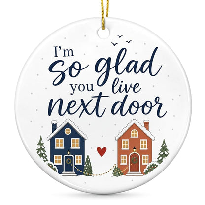 Ceramic Christmas Ornament – Neighbor Gift, 2.8 inch Holiday Decoration