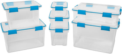 Sterilite 54 Quart Gasket Box - Stackable Clear Plastic Storage Bins with Lids for Home Organization