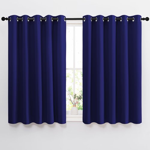 NICETOWN Bedroom Blackout Curtains Panels - Window Treatment Thermal Insulated Solid Grommet Blackout for Living Room (Set of 2, 66 by 54 Inch, Navy Blue)