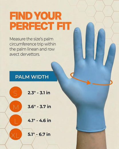 Amarynth Premium Disposable Gloves - 4 Mil Latex-Free, Powder-Free with Textured Fingertips for Lab Work, Kitchen Prep, Cleaning, Tattooing & More - 100 Count