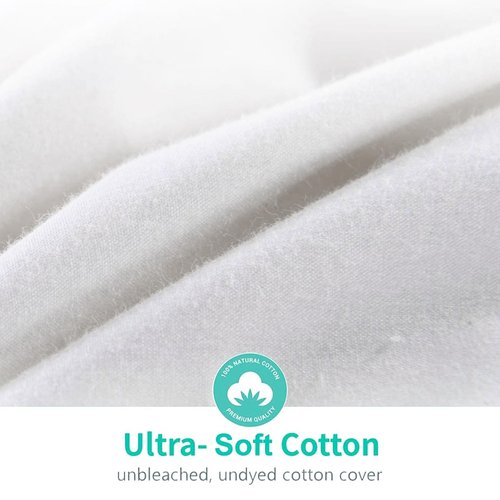 APSMILE King Size Luxury 100% Organic Cotton All Season Down Feather Fibers Comforter, Extra Fluffy Medium Warmth Duvet Insert(106x90, Ivory White)