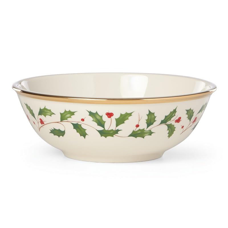 Lenox Holiday Place Setting Bowl - 24K Gold Rim, Red & Green, Variation: Place Setting Bowl