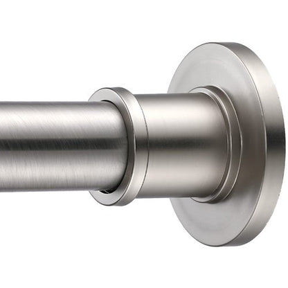 BRIOFOX Industrial Shower Curtain Rod - Rustproof Non-Slip 43-72 Inch 304 Stainless Steel Tension Curtain Rod for Window or Bathroom, Brushed Nickel