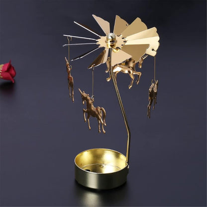Skiennix Spinning Candle Holder - Unique Rotating Carousel Design | Perfect Birthday Gift for Women, Moms, & Friends (Unicorn)