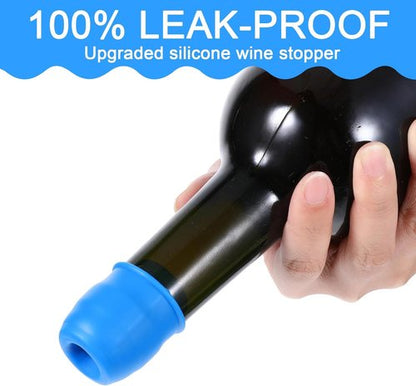 8 Pcs Reusable Silicone Bottle Stoppers Sealed Silicone Wine Stopper Soft Wine Stoppers Unbreakable Bottle Cover Caps for Keeping Whiskey Champagne Drink Fresh Home Use