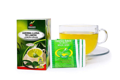 Hierba Luisa Lemongrass Tea 25 Herbal Tea Bags | Natural Lemon Grass Teabags from Peru