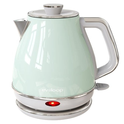 Evoloop Electric Tea Kettle, 1500W /1.0L Hot Water Boiler Heater Pot, Retro Small Electric Kettle, 100% Stainless Steel BPA Free Electric Teapot, Auto Shut-Off & Boil-Dry Protection